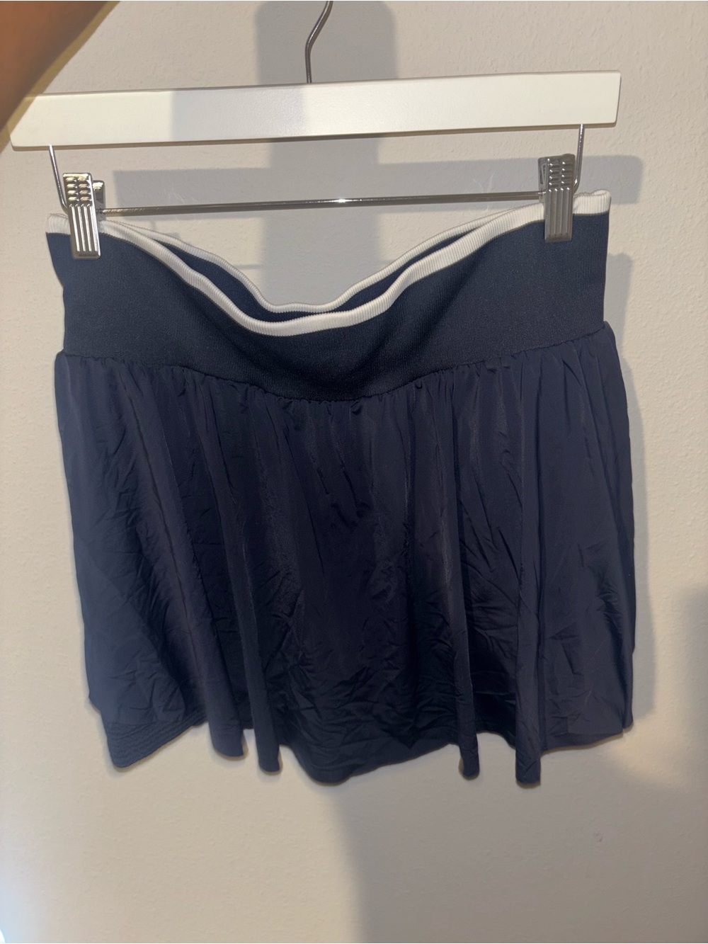 all in motion Navy Circle Skirt with White-Trim Waistband